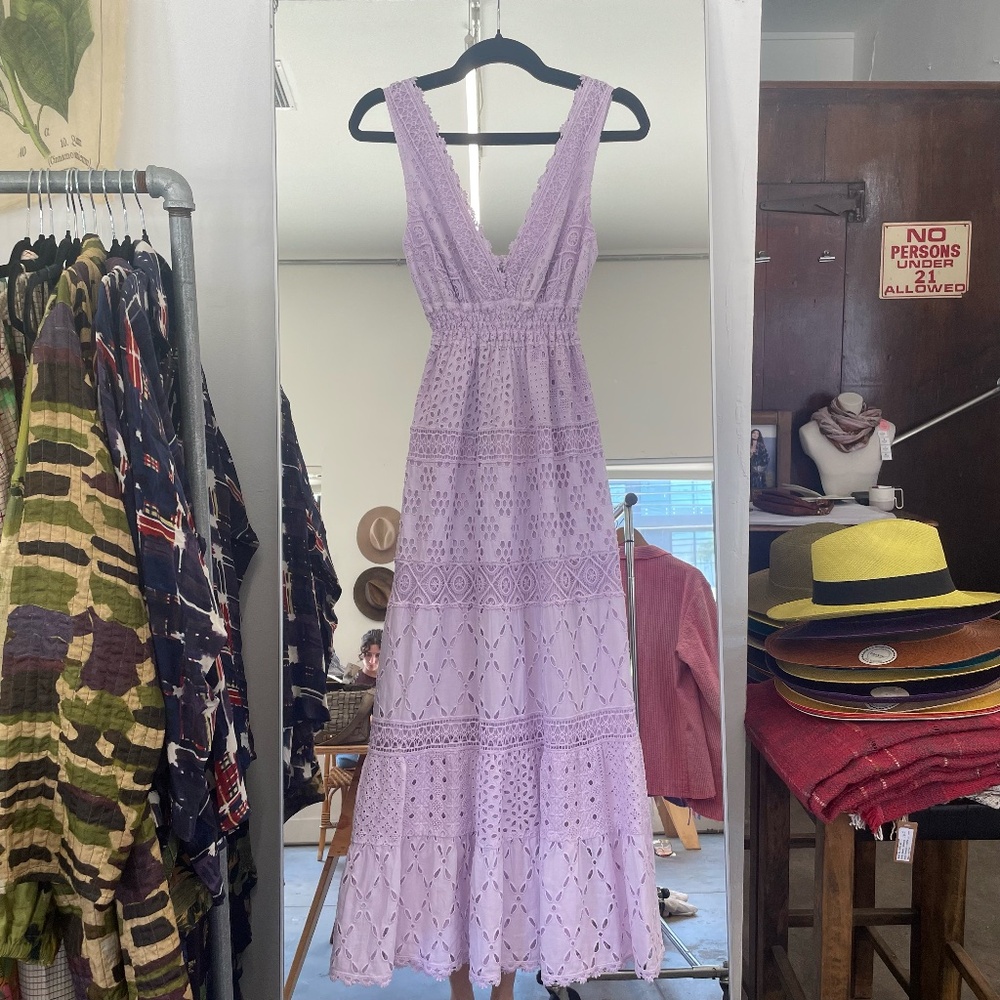 Temptation Positano Paglia Midi Dress in Lilla